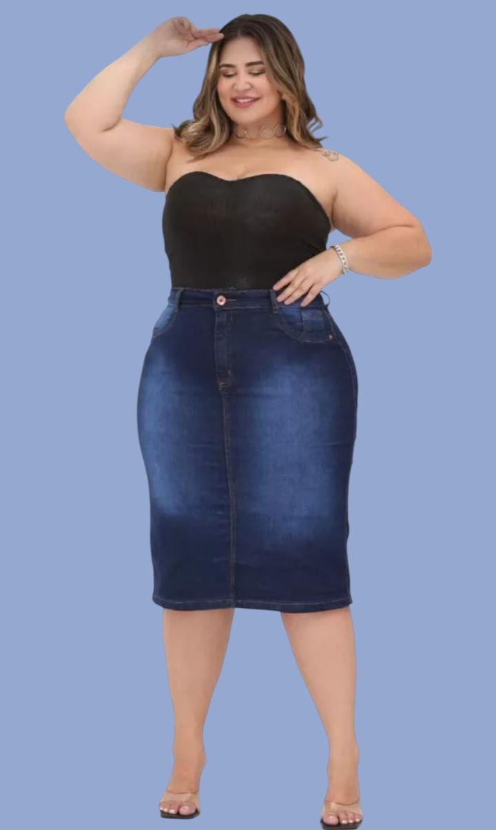 Saia Mid Jeans Plus